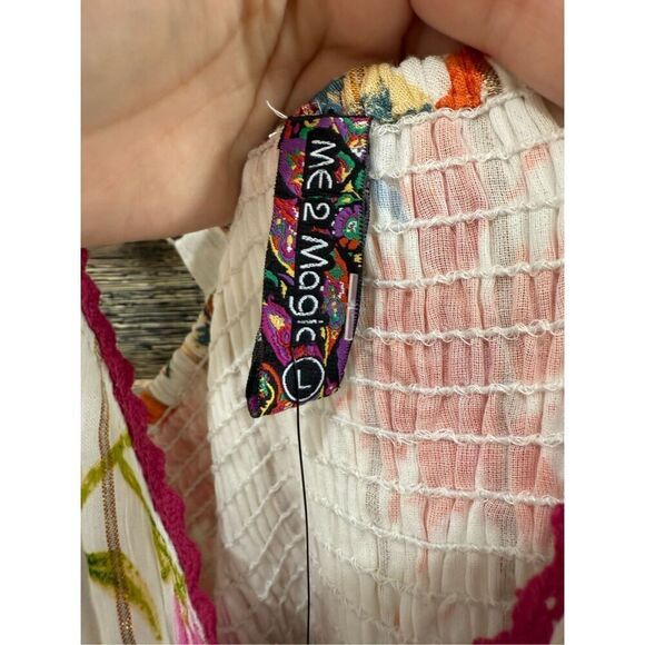 Dress NWT boutique cotton smoked back elastic waist sz L - Picture 4 of 8